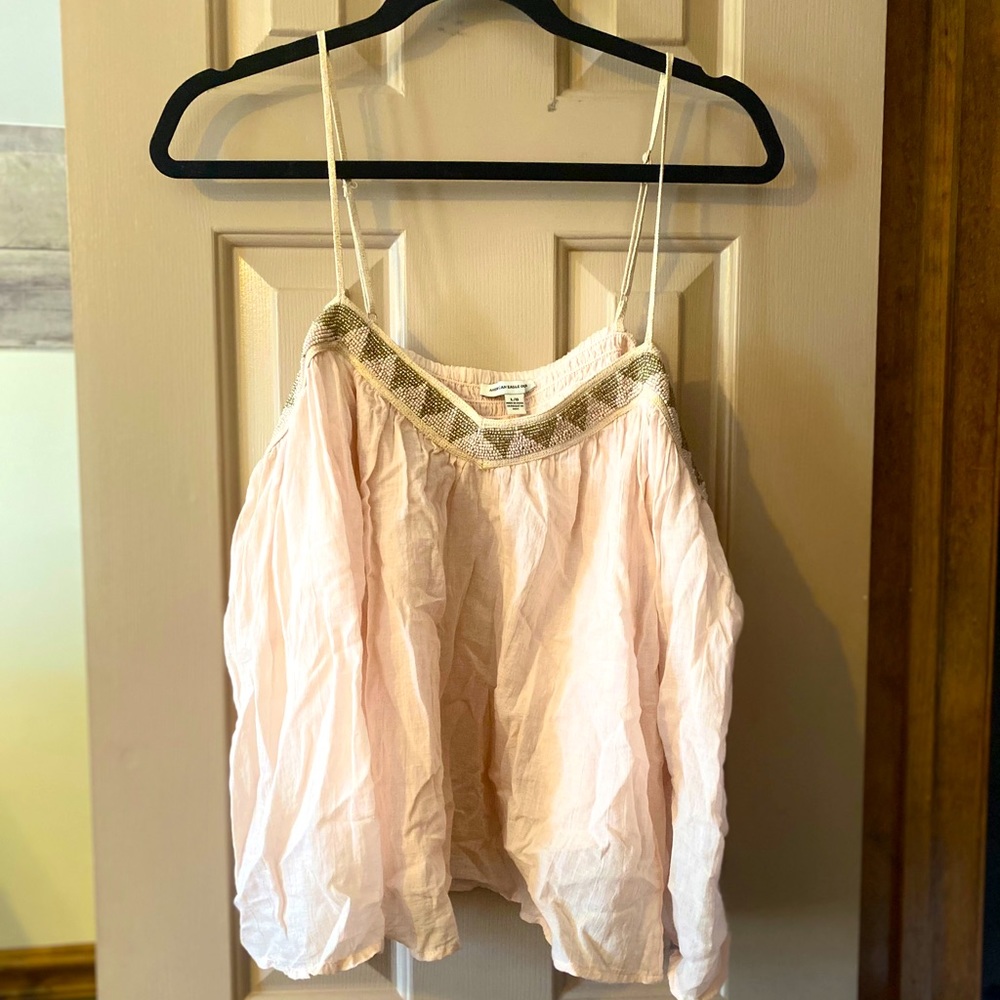 AMERICAN EAGLE OUTFITTERS Beaded Pink Top